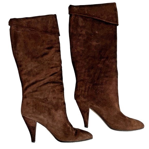 Shoes - Gian Paolo Mattiozzi Knee High‎ Boots Brown Suede Italian Leather Size 9M